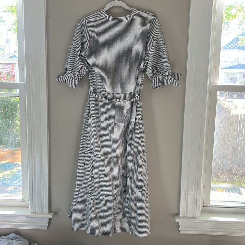 NWT Gap Striped Gray Midi Dress Size Small - Picture 5 of 10